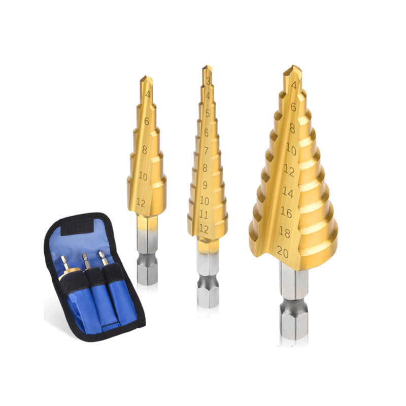 3 Pieces per set 4-12 3-12 4-20mm HSS 4241 Step Drill Bits