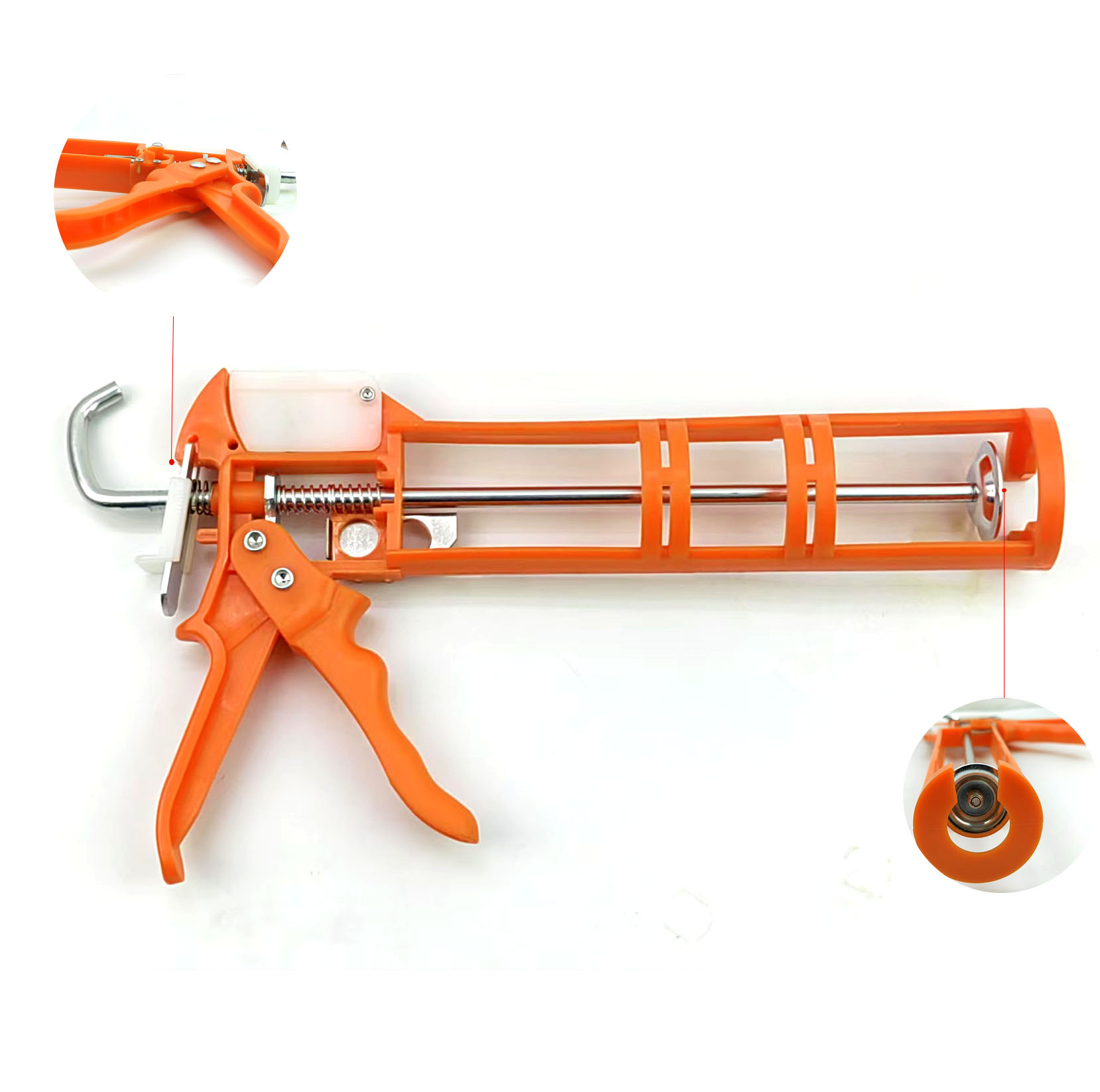 Manual Orange DIY Glass Beauty Seam Cartridge Glue Gun Skeleton Silicone Caulking Guns
